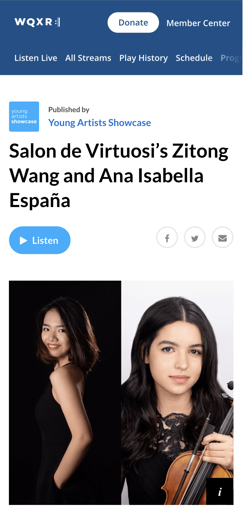 Salon de Virtuosi’s Zitong Wang and Ana Isabella España  Young Artists Showcase  WQXR.png