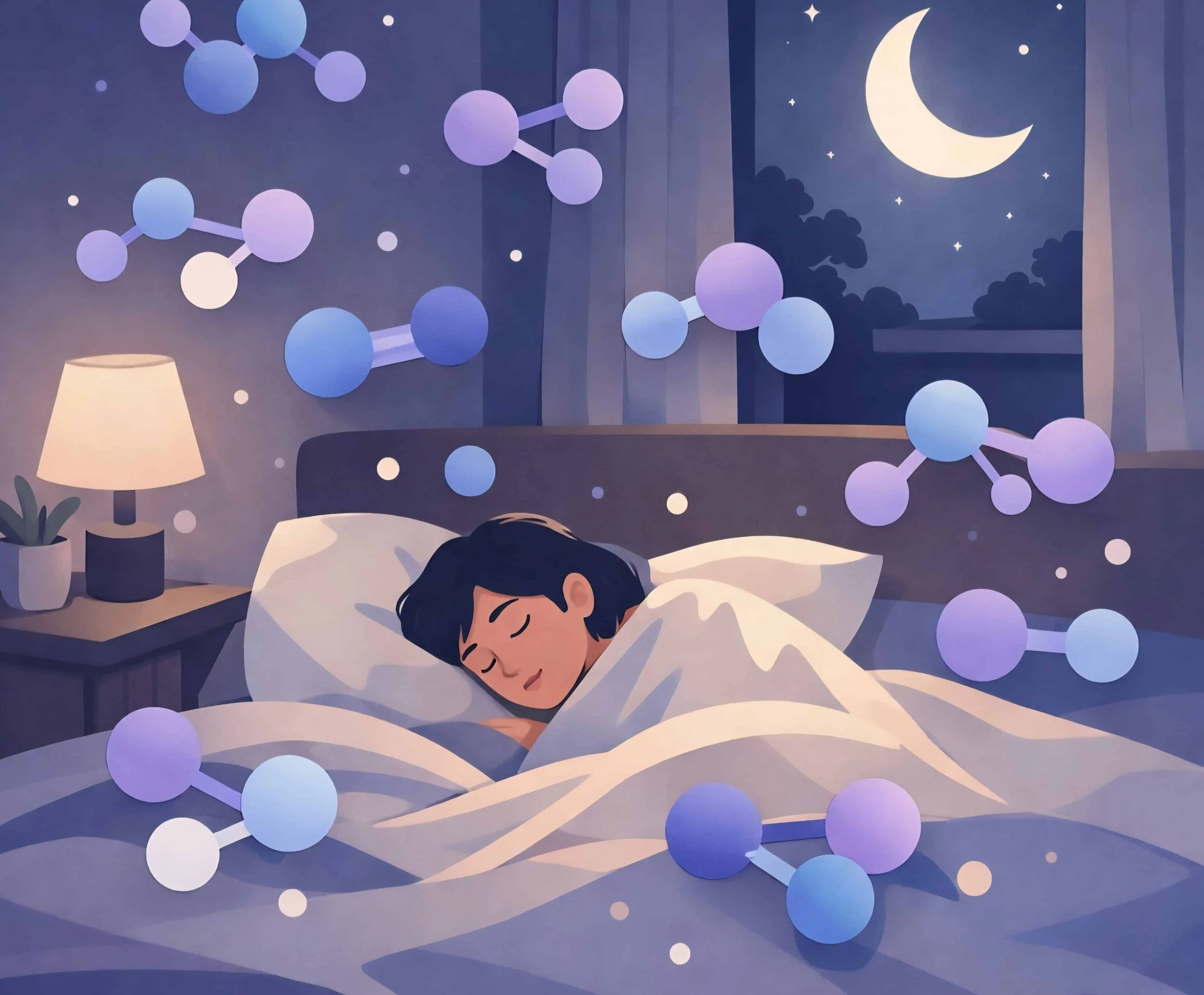 Peaceful sleep supported by GABA for better rest and nervous system balance