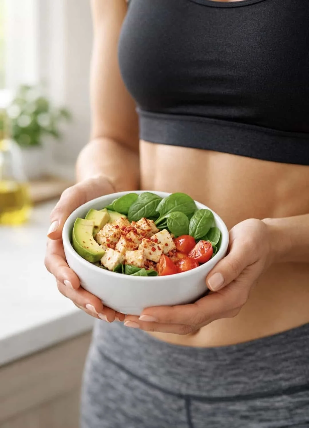 Healthy meal bowl with cayenne pepper topping for weight loss and metabolism support