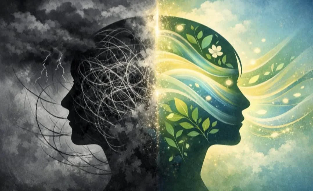 Transformation from mental fog and stress to clear focused mind with Bacopa Monnieri benefits