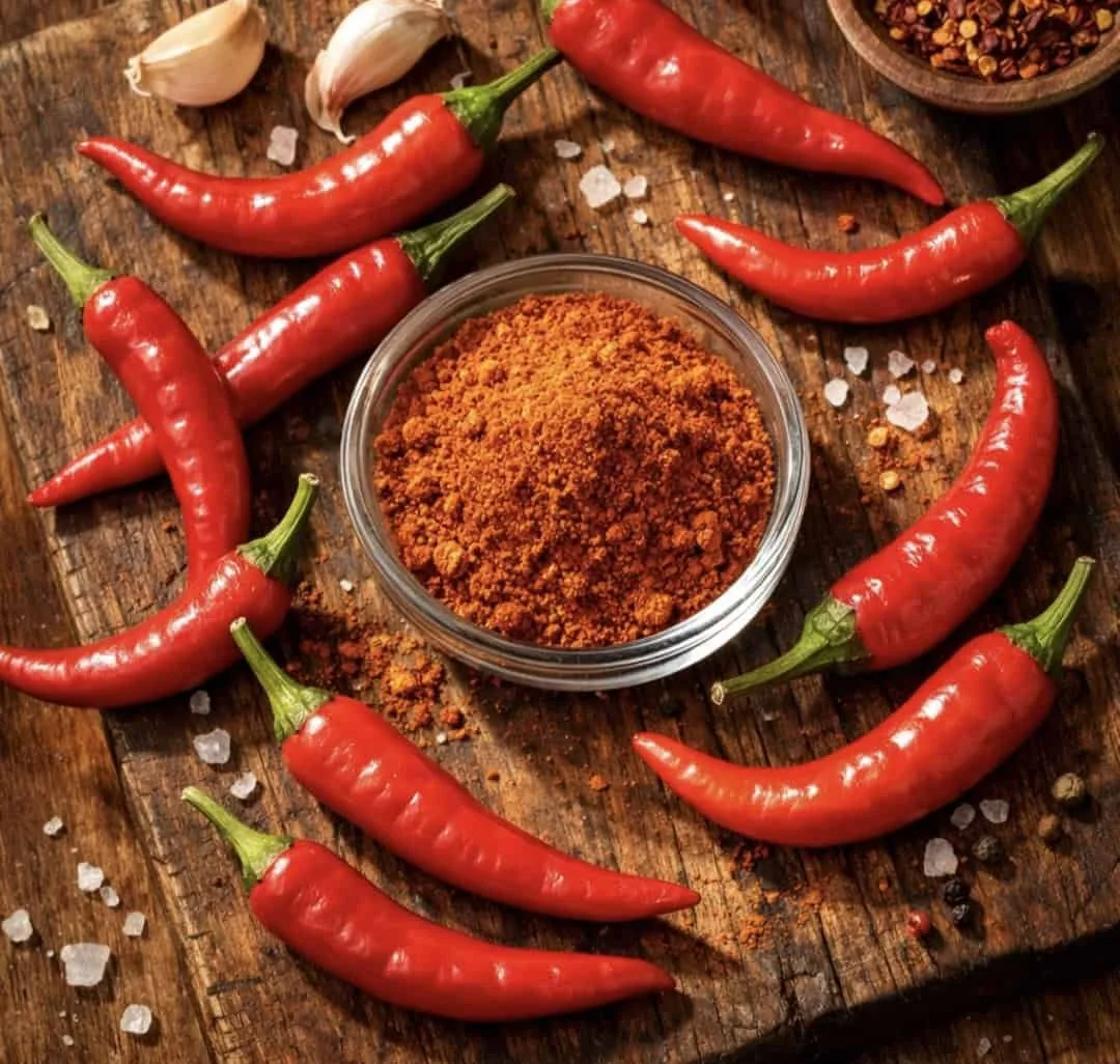 Fresh and dried cayenne peppers for metabolism and heart health