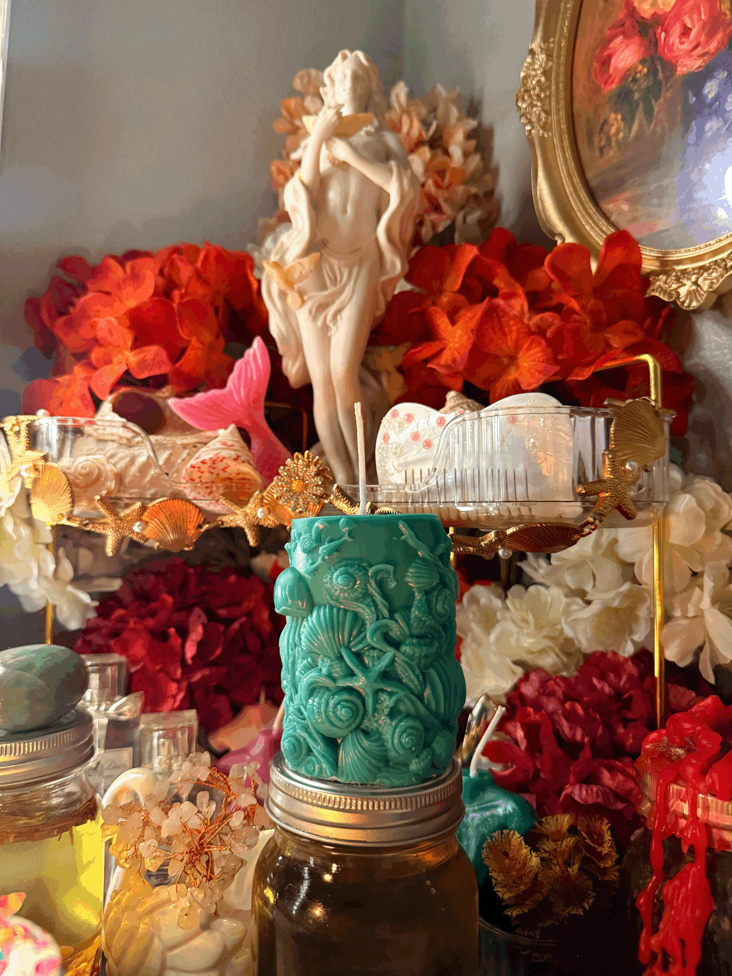 Ocean Glamour Pillar Candle