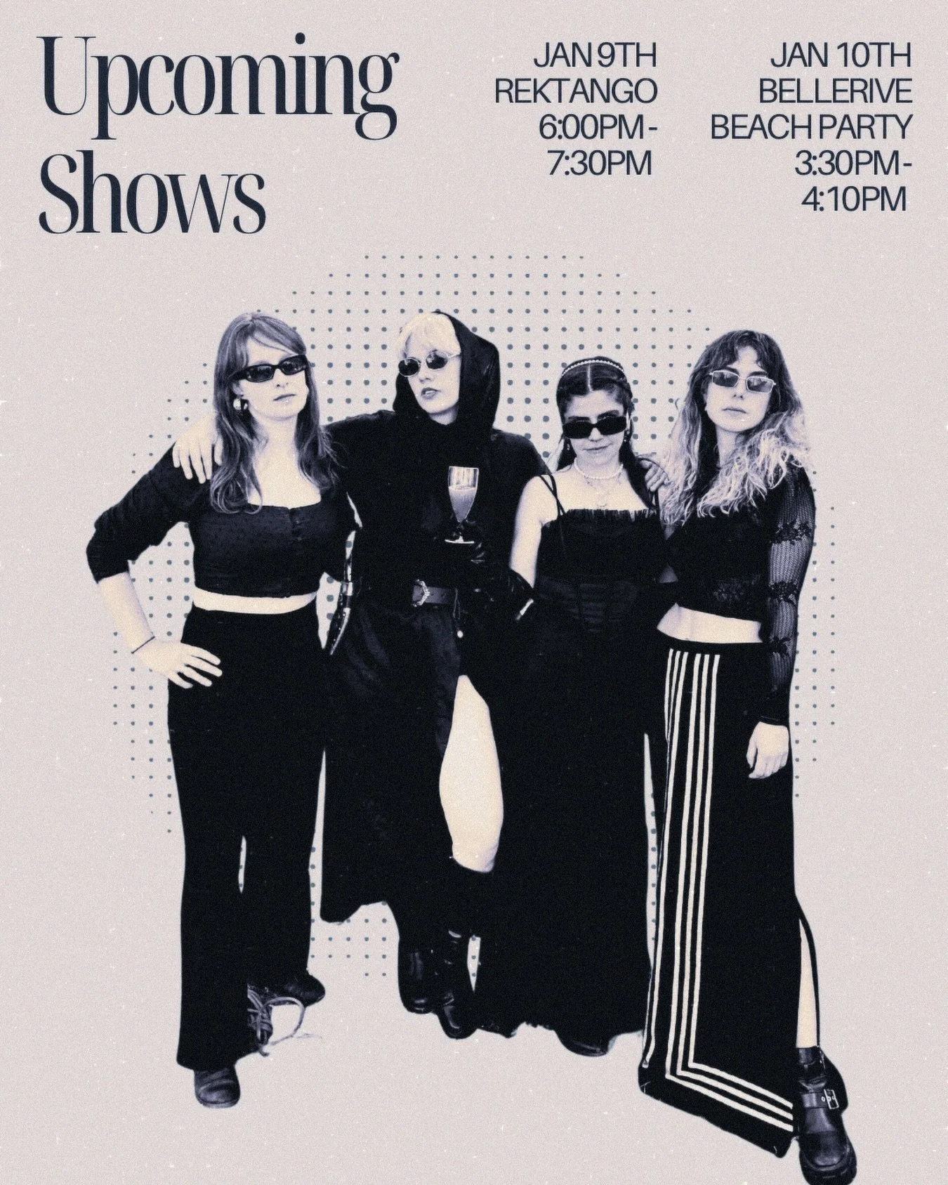 SHOWS THIS WEEK ✨🪩🌙🔮

FRIDAY: REKTANGO (SALAMANCA) 6PM - 7:30PM (FREE)
SATURDAY: BELLERIVE BEACH PARTY 3:30PM - 4:10PM (FREE)

&mdash;&mdash;&mdash;&mdash;&mdash;&mdash;&mdash;&mdash;&mdash;&mdash;&mdash;&mdash;

#hobartmusic #originalmusic #women