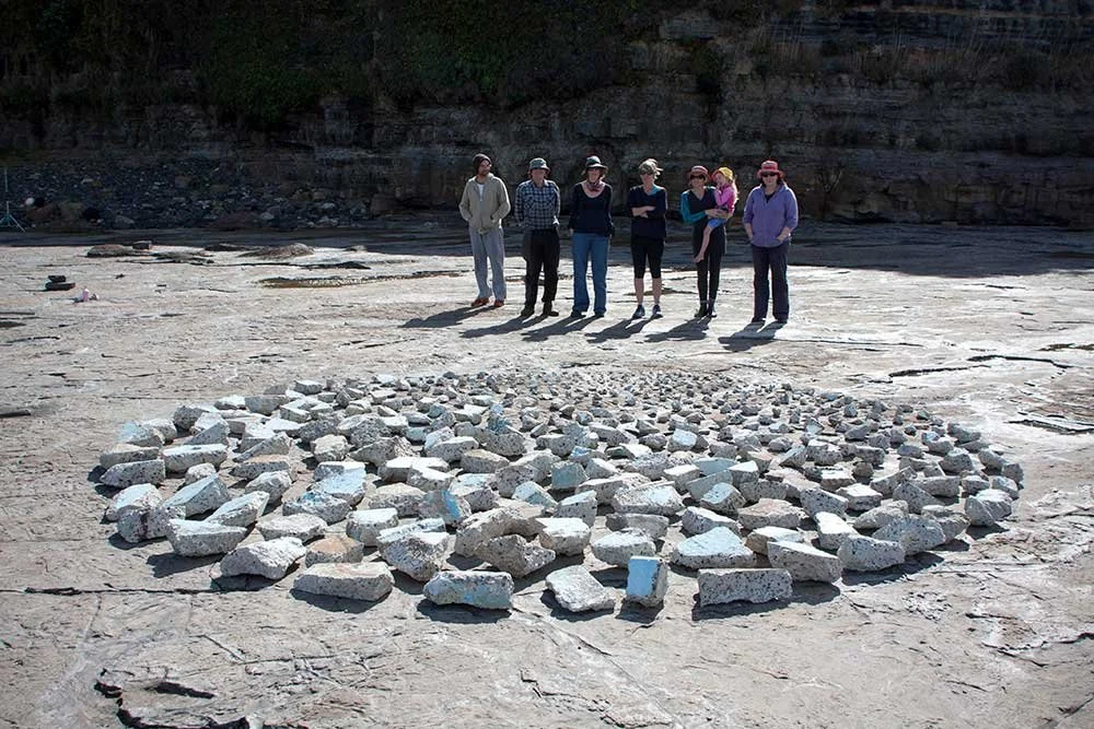 Full (Blue) Moon, Coledale rock platform, 31 August 2012, foraged sea-pool concrete, humans, approximately 4.7 metres