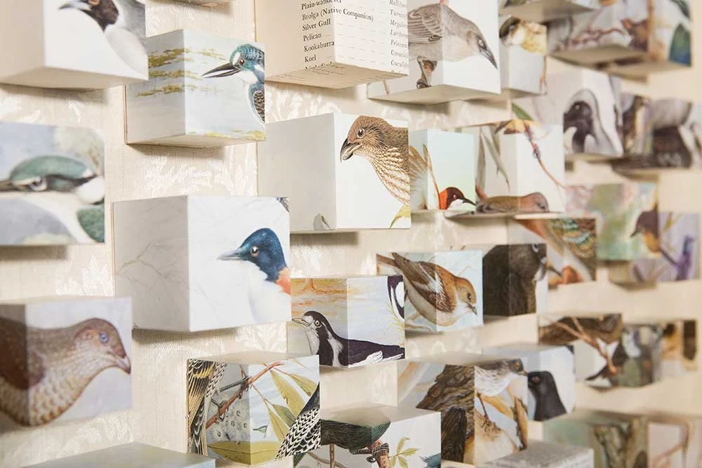 The Things the Shape Us 2008 (detail), paper & wallpaper, 75 x 65 cm