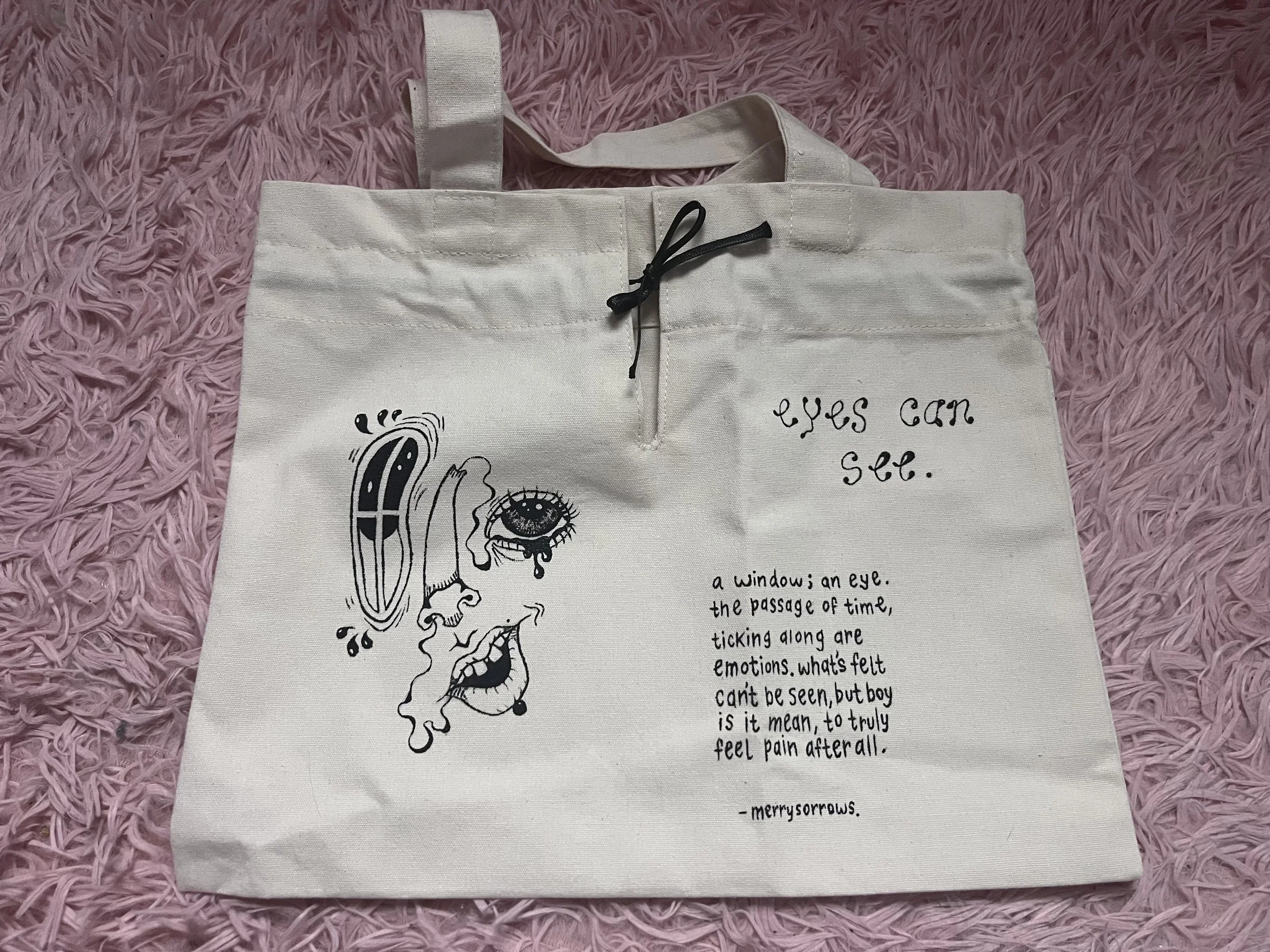 “eyes can see” mini tote