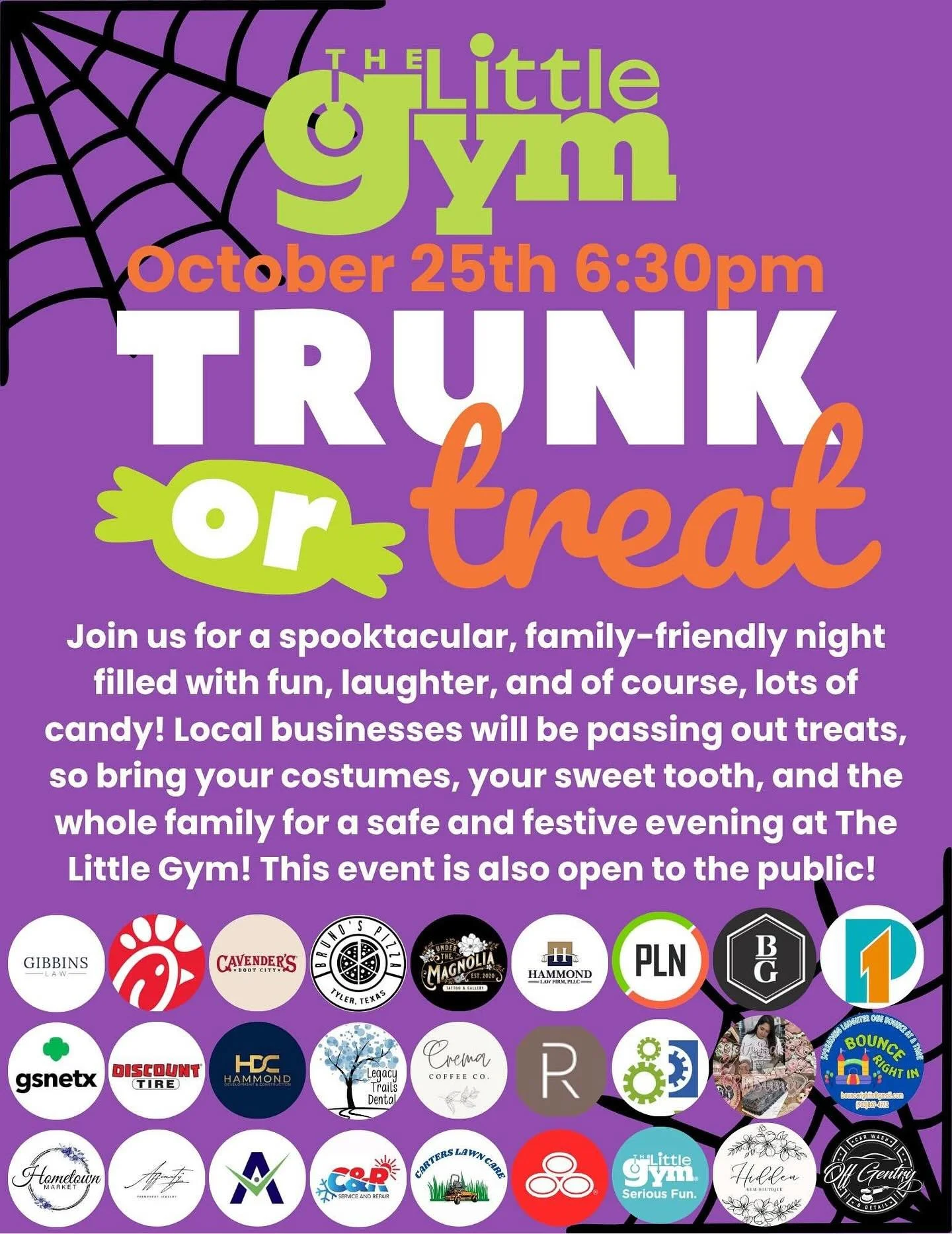La Vie will be at The Little Gym&rsquo;s Trunk or Treat this Saturday from 6:30-8:00! Bring the whole family for a safe and festive evening of fun!