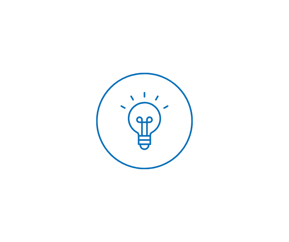 A lightbulb icon inside a circle with the word "IDEAS" at the top, and the phrase "Innovation Starts Here" at the bottom. The image is a graphic design representing conceptos of ideas and innovation.