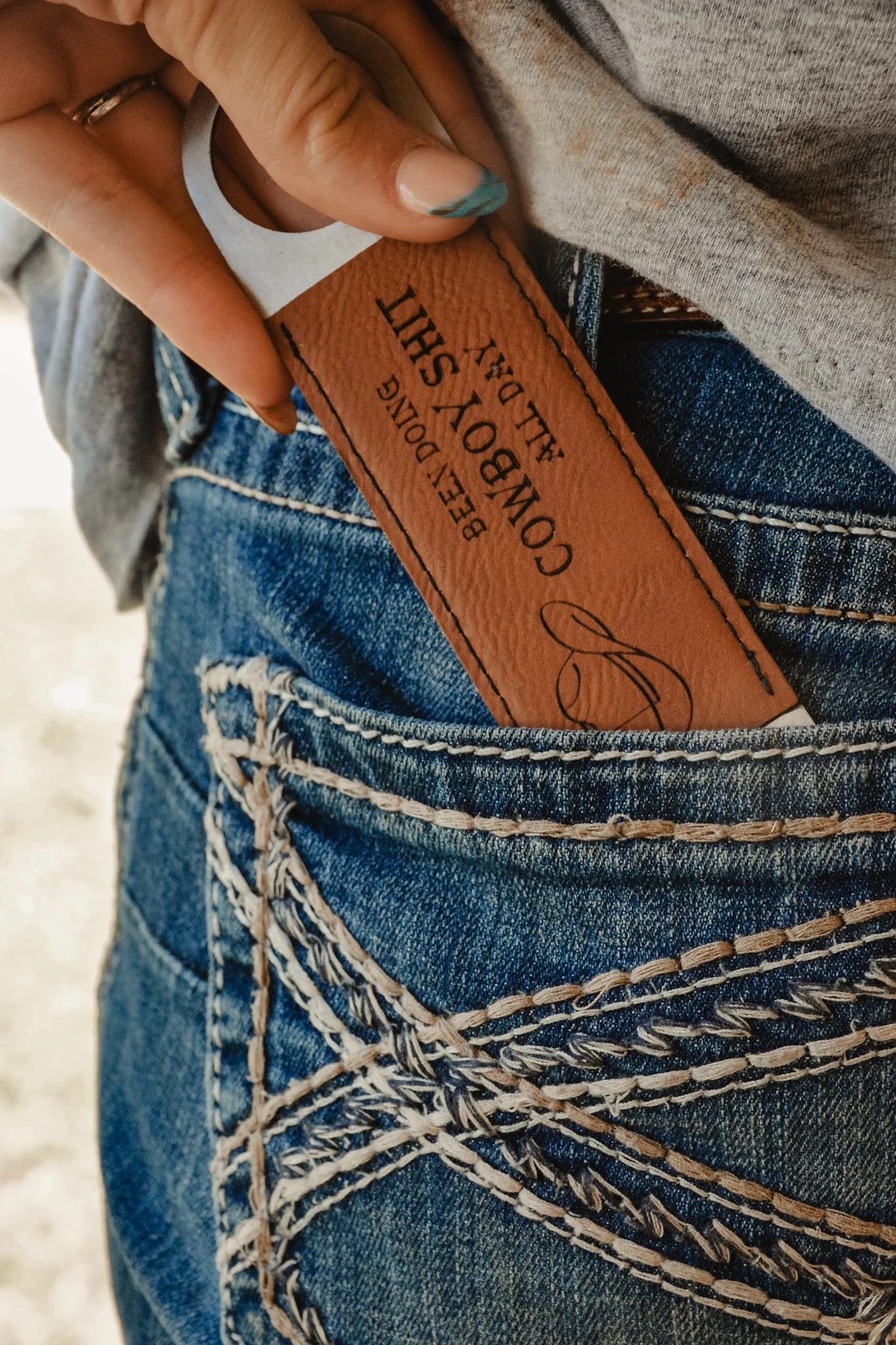 Cowboy Leather Bottle Opener