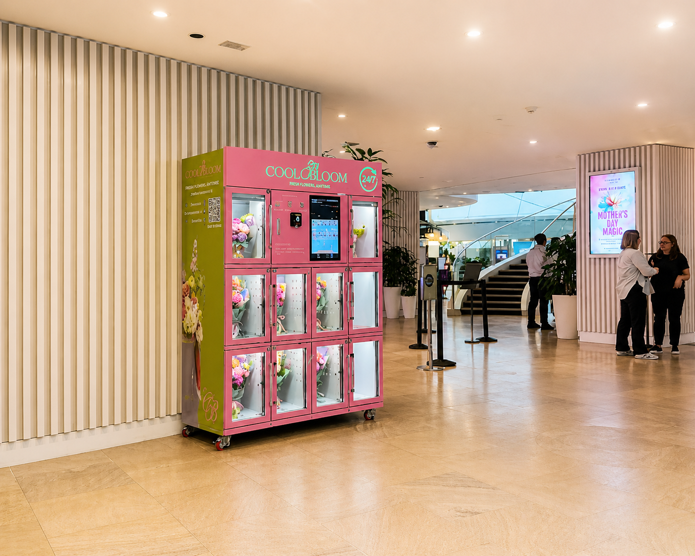 Flower vending machine located in The Star, Broadbeach
