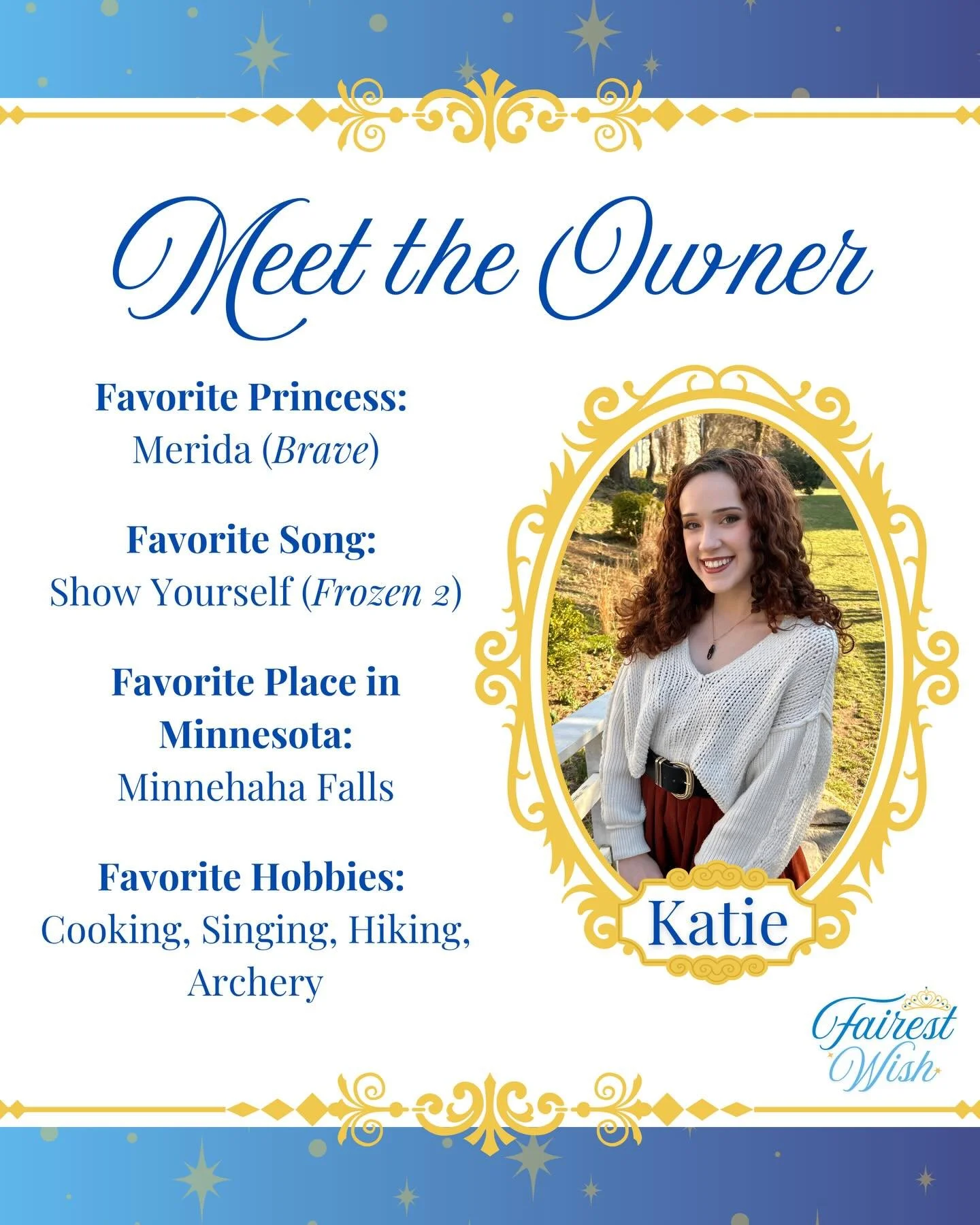 It&rsquo;s lovely to meet you! 💕

I&rsquo;m Katie, founder and leading lady here at Fairest Wish. I&rsquo;m so humbled and excited to step into my glass slippers once again and introduce my small business to Minnesota! ✨

I began my journey as a cha