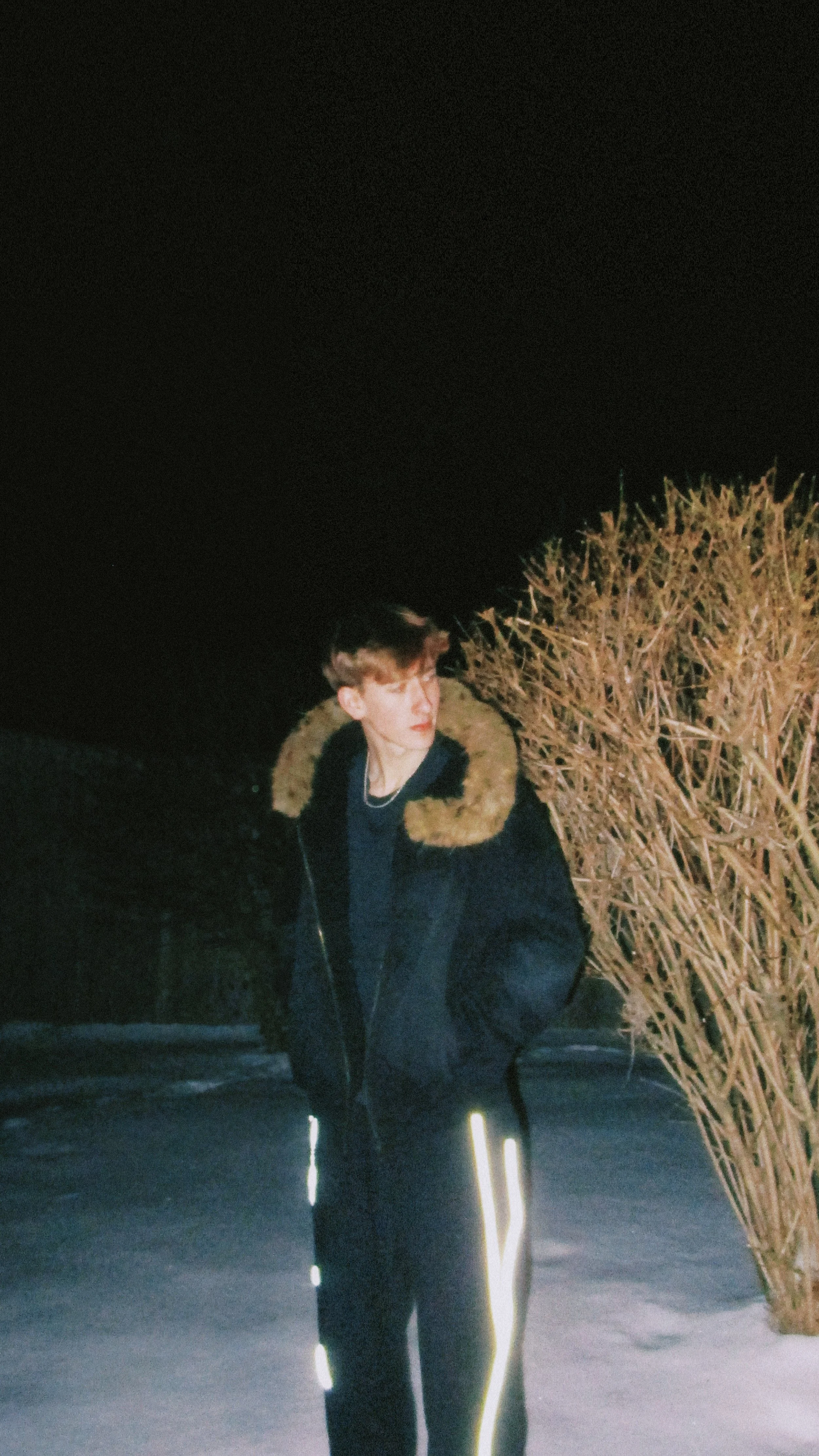 Sun Fade Boxy Detachable Fur Hoodie