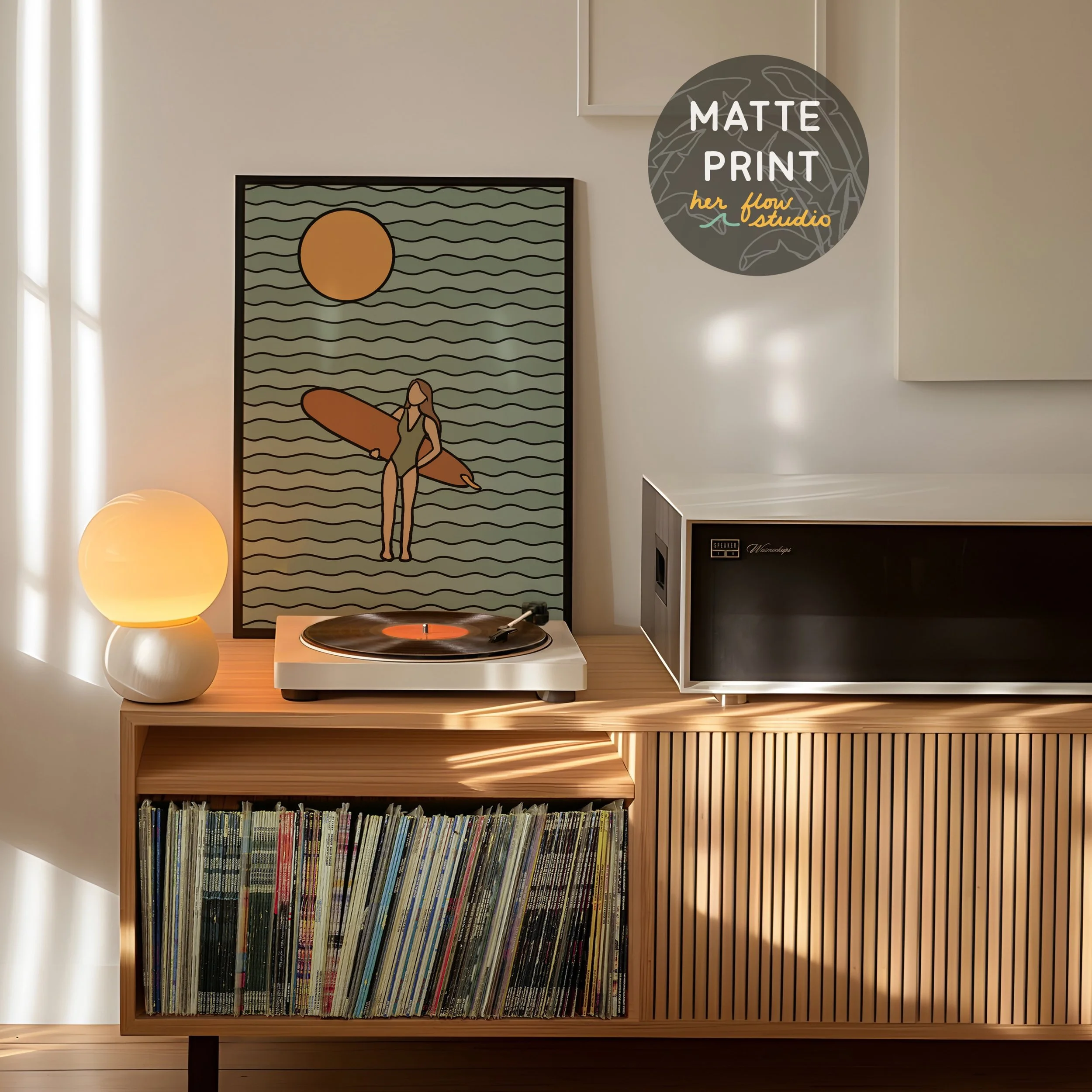 SUN WAVES matte print - available for purchase on Etsy 

#etsyseller #surfshop #surfboardart #goldenhour