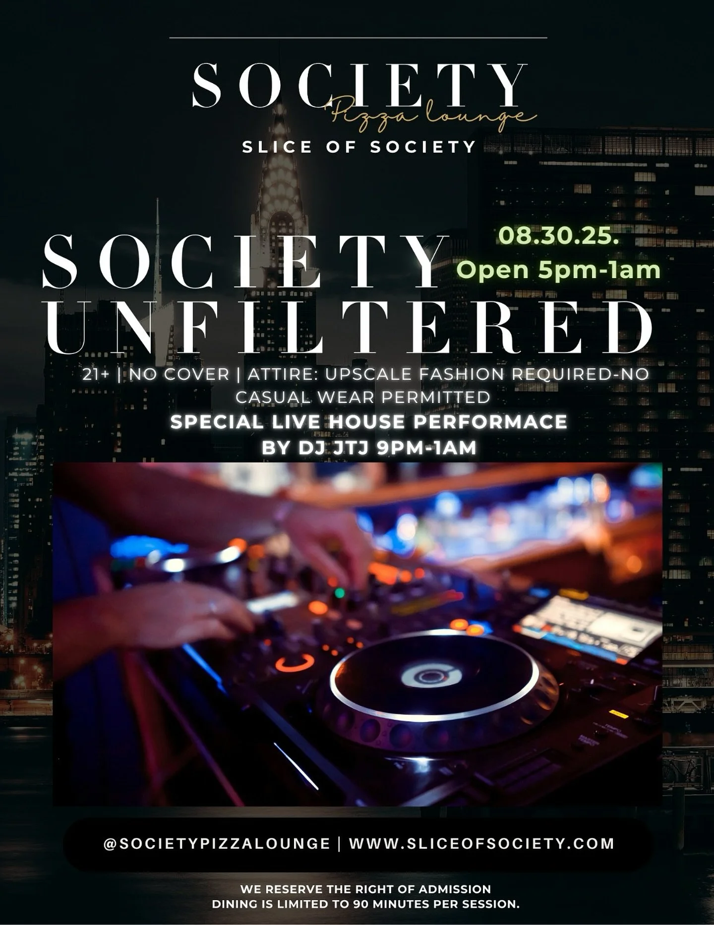 🍸 Society Unfiltered, Santa Clarita Nightlife Redefined 🍸
Looking for the best nightlife in Santa Clarita? Join us at Society Pizza Lounge in Newhall, CA for an upscale evening of signature New York&ndash;style pizza, refined plates, and handcrafte