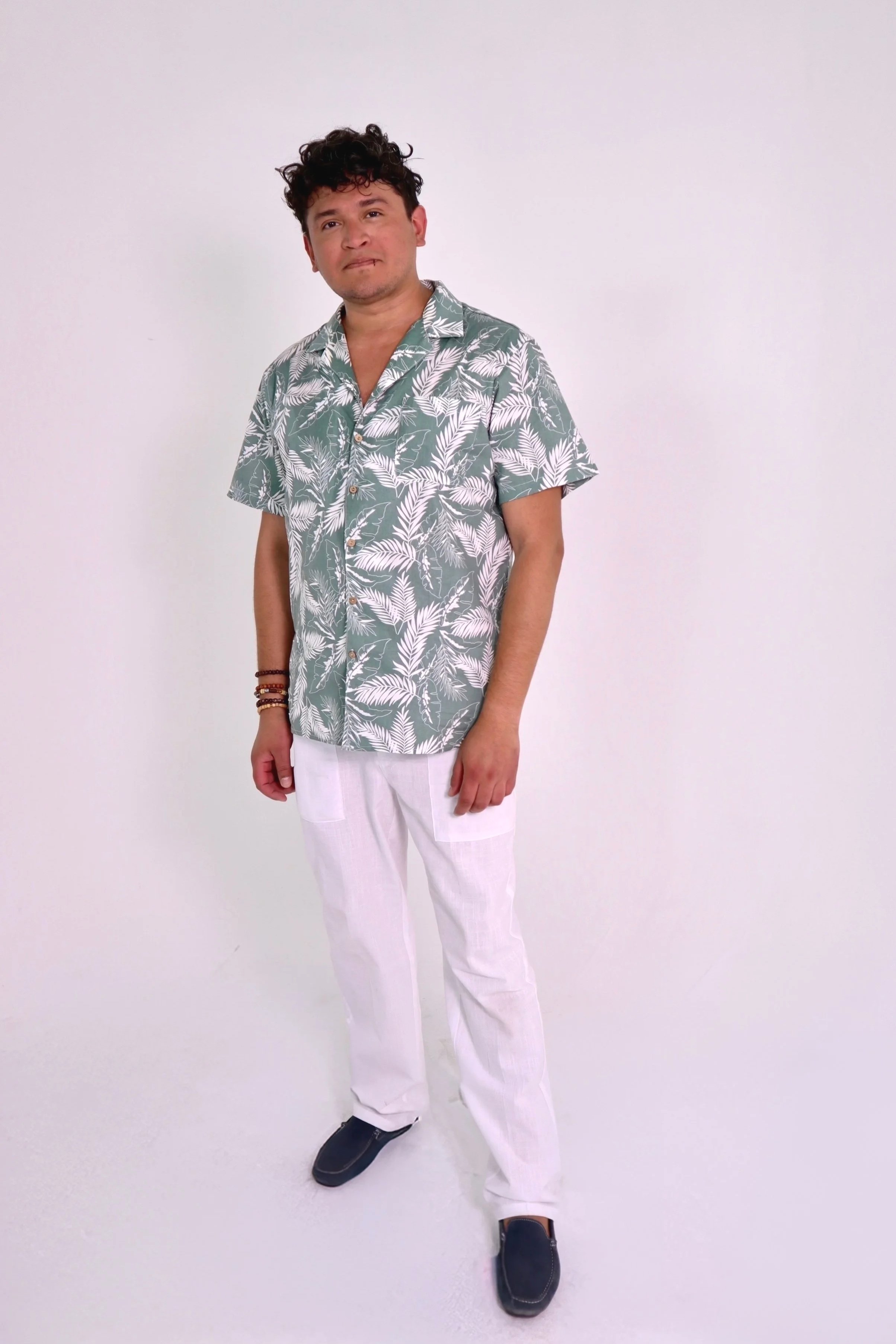 Boho Chic Tropical Floral Summer Linen Shirt