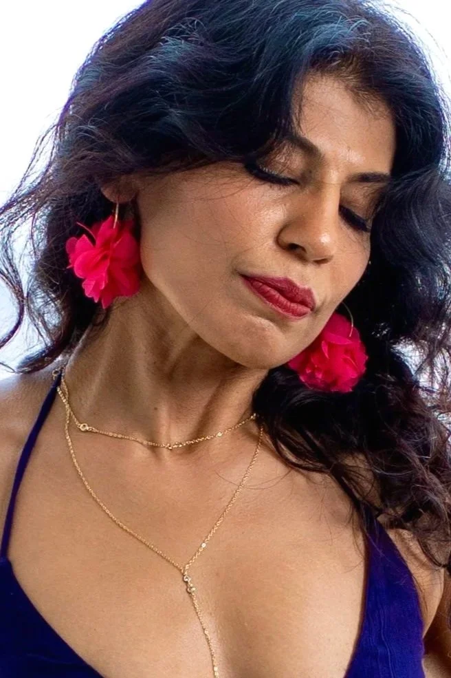 Boho Chic Flower Lightweight Hoop Earrings