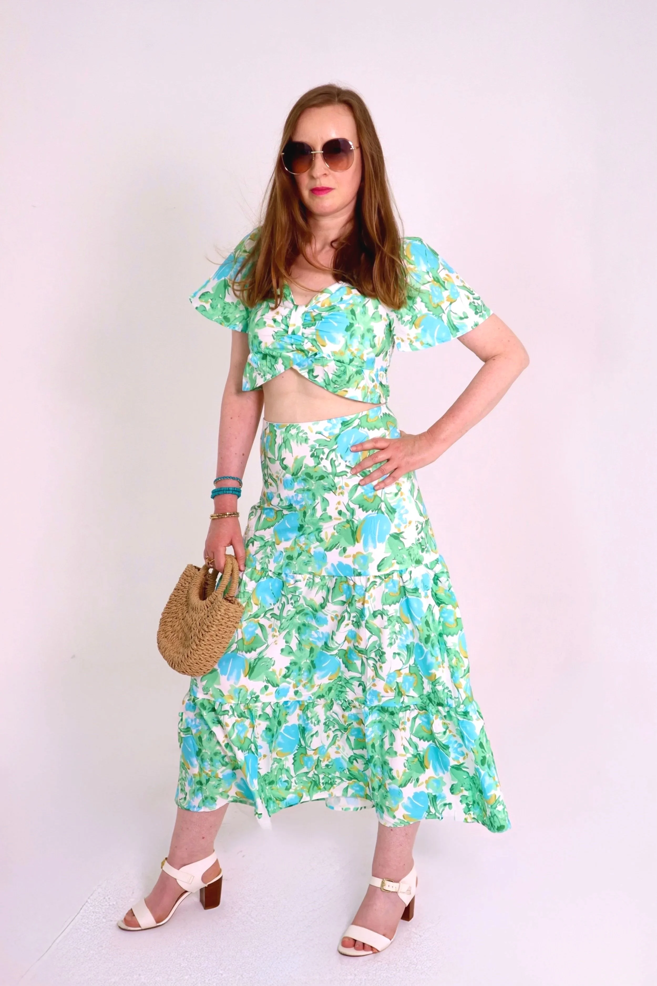 Boho Chic Beads Cube Multi Strand Stretch Stackable Bangle Bracelet