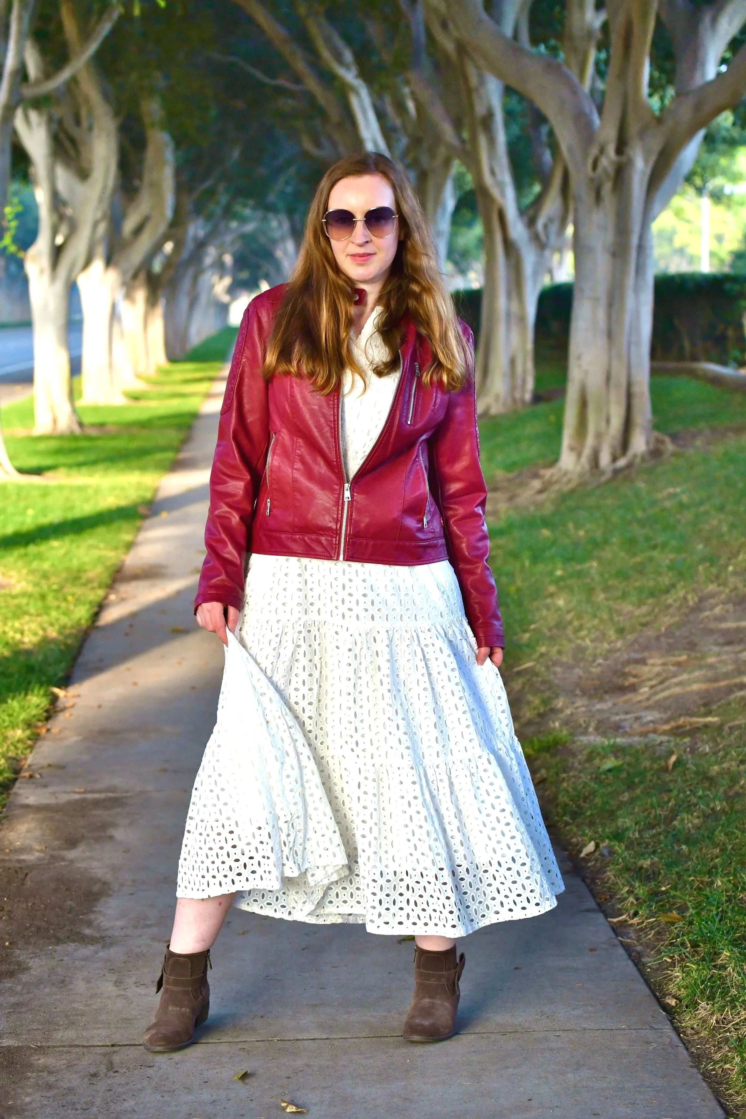 Eyelet V-Neck Maxi Dress