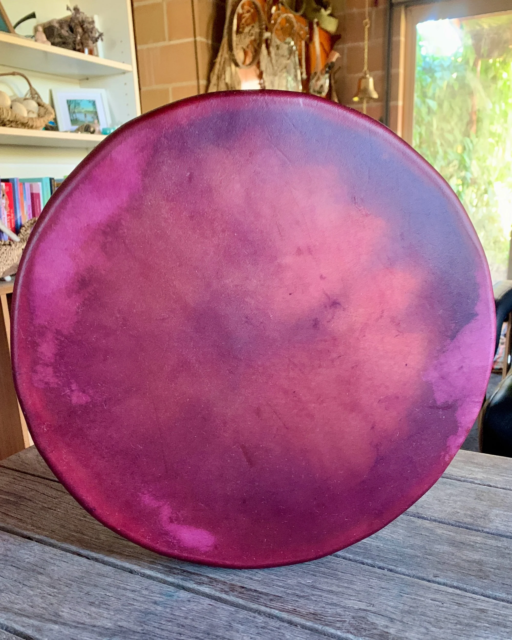 Cochineal Dyed Kangaroo Hide Drum
