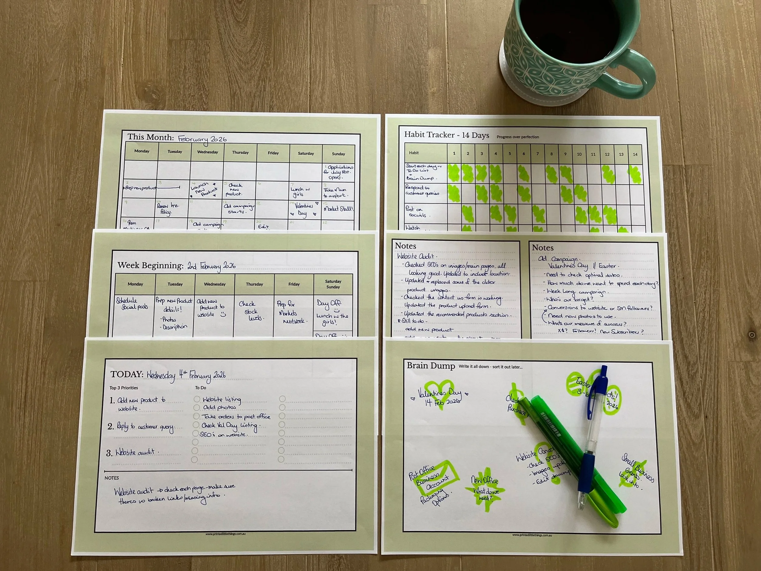 The Everyday Planner - printable planning pages