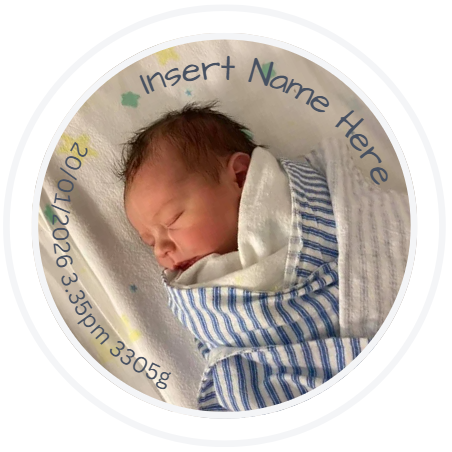 Baby Announcement Magnet Round | Set of 4