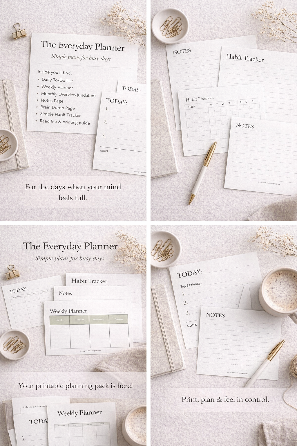 The Everyday Planner printable planning pages