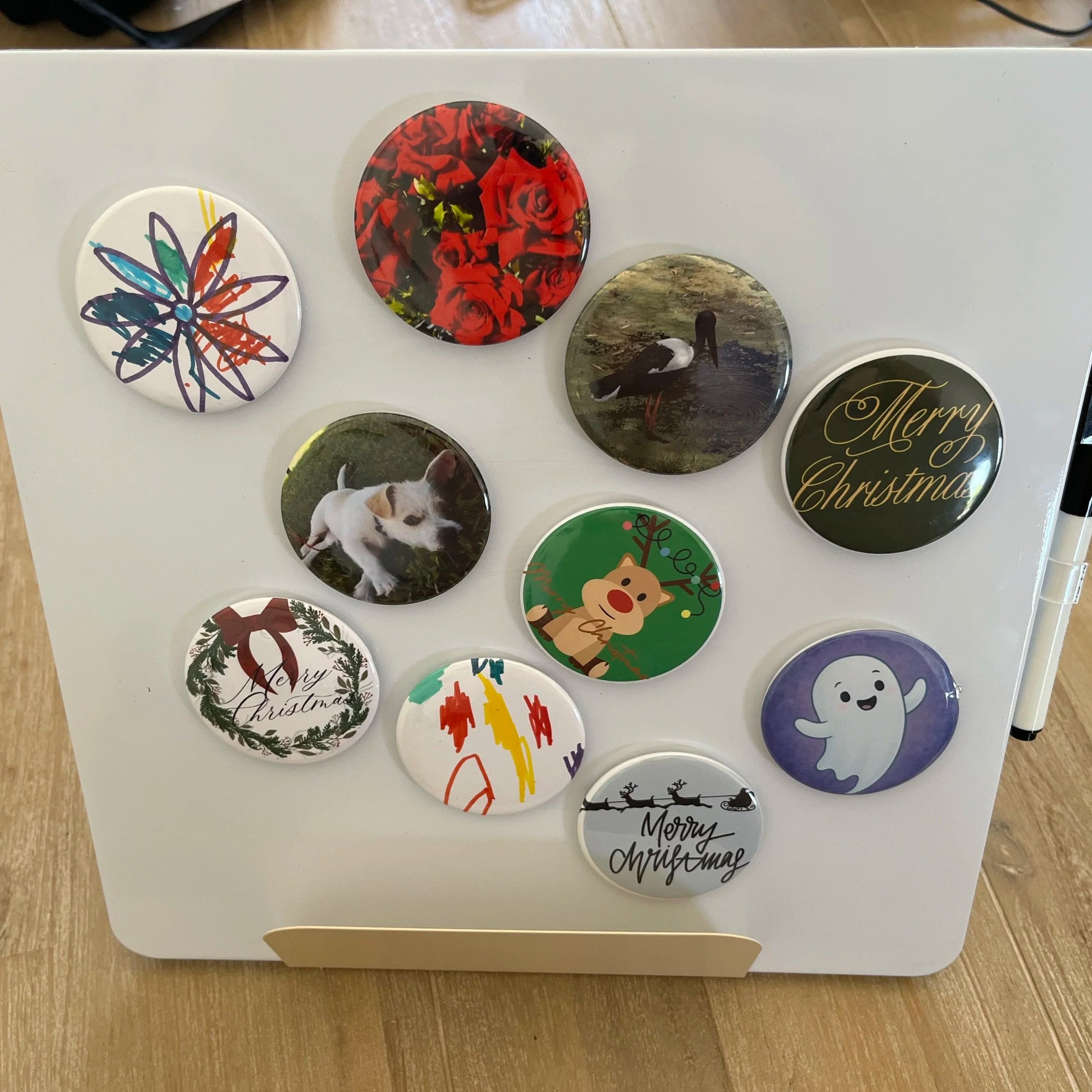 Custom Photo Magnets on memo board