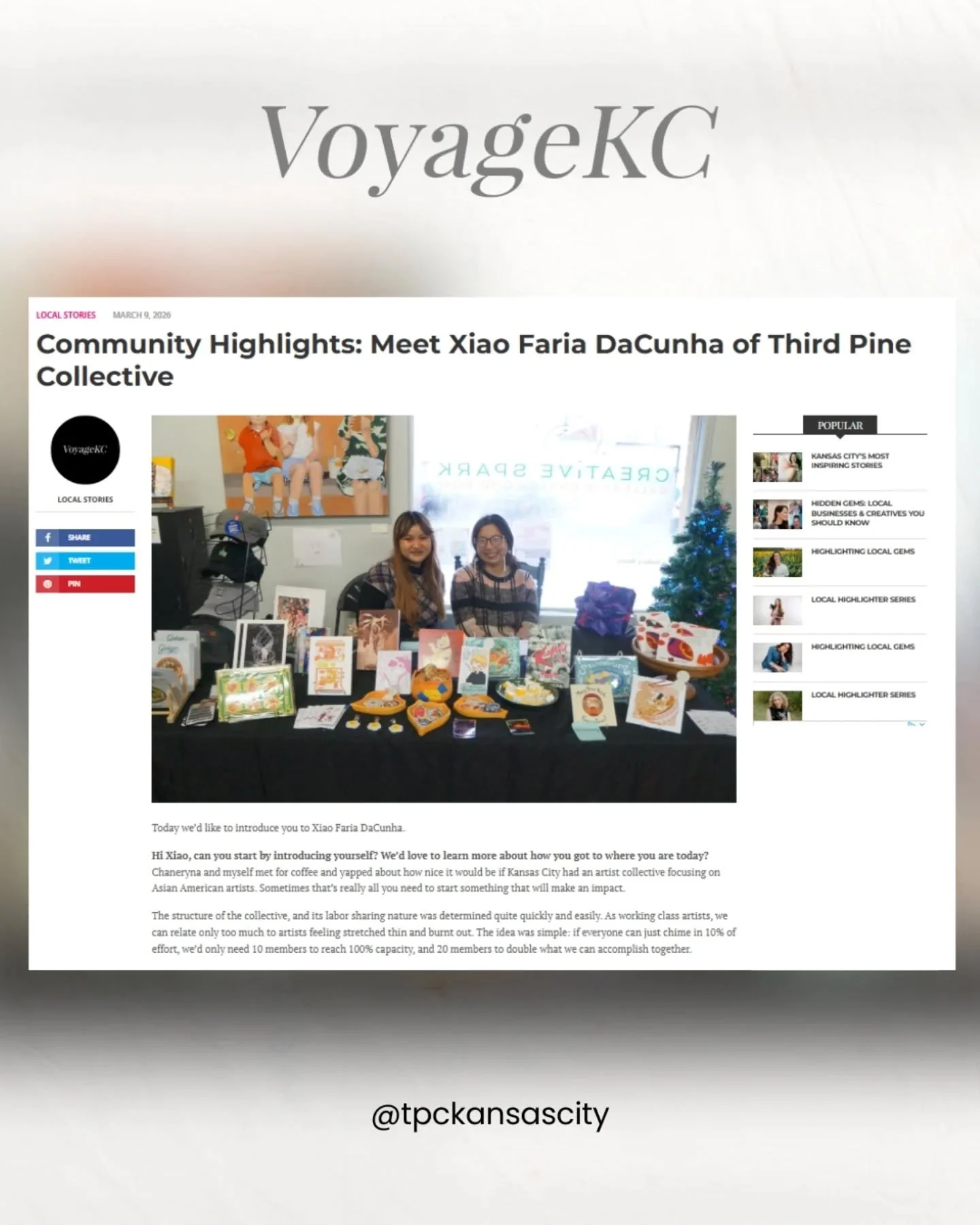 We got press! 📣 
Thank you @voyagekcmag for giving TPC some media love!

#tpckansascity #kansascityartist