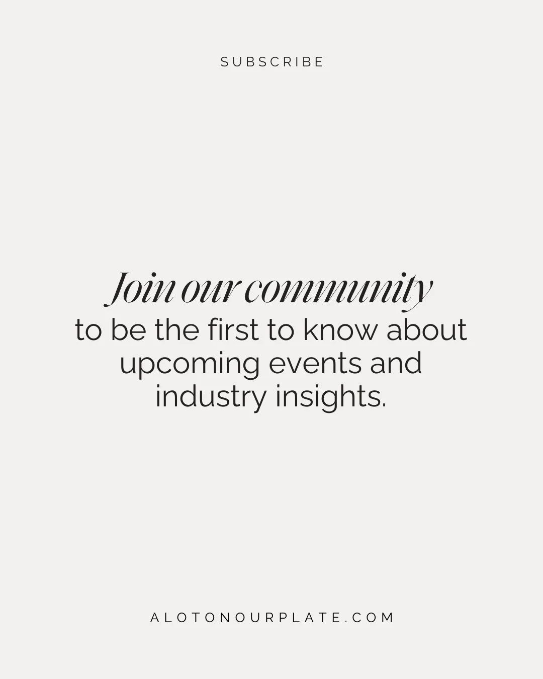 Want to make sure you don&rsquo;t miss an opportunity?⁠
⁠
Subscribe on our website and we&rsquo;ll take care of the rest. From event updates to new PD experiences, we&rsquo;ll keep you in the loop.⁠
⁠
www.alotonourplate.com/subscribe ⁠
⁠
#TeacherPD #