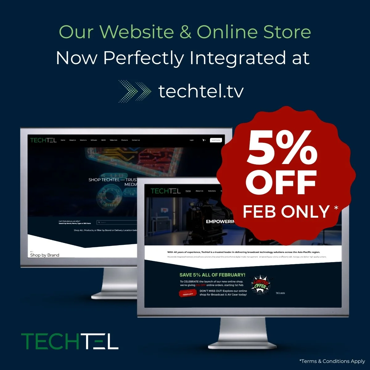 Introducing the NEW Techtel.tv! | FEB 5% OFF Offer