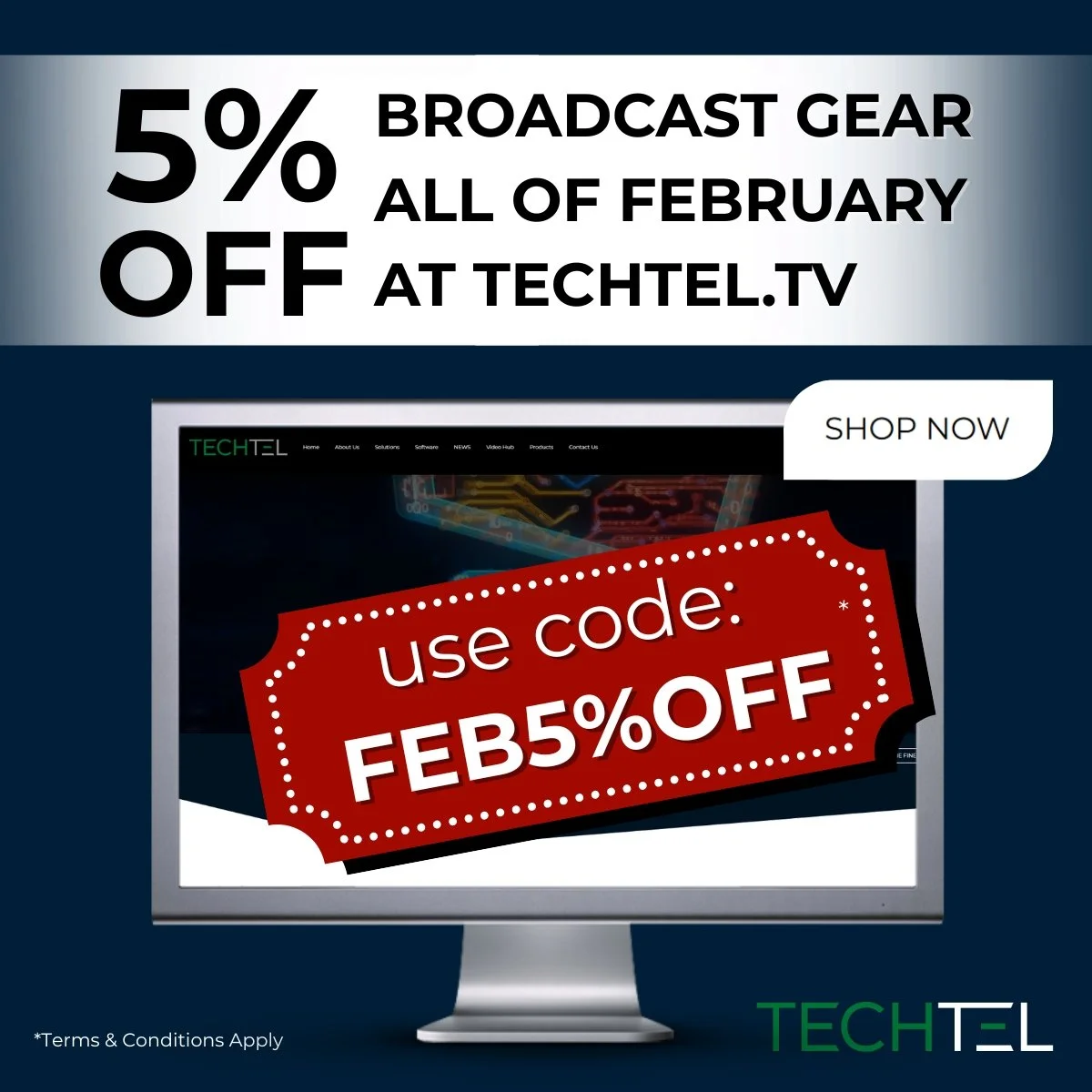 Introducing the NEW Techtel.tv! | FEB 5% OFF Offer