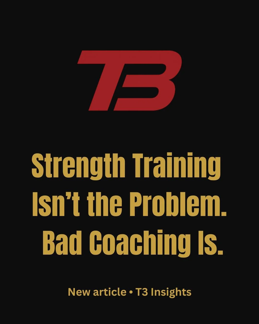 Strength training isn&rsquo;t the problem.
Bad coaching is.

New article breaking down what the research actually says&mdash;without fear-based messaging.

Link in bio - Latest T3