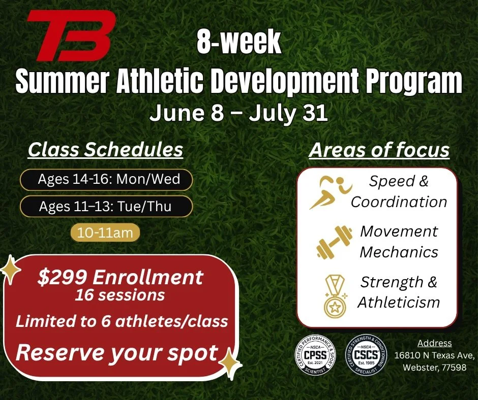 Summer Athletic Development Program &mdash; Now Enrolling

This summer, Type 3 Strength Systems will be offering small-group athletic development training designed for middle and high school athletes looking to improve:

✔️ Speed &amp; Coordination 
