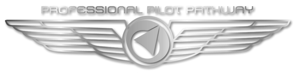 Logo with wings and a central emblem featuring an arrow, with text reading 'Professional Pilot Pathway' at the top.
