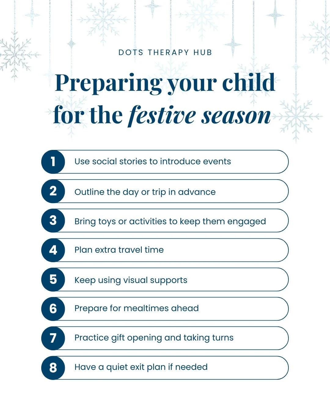The Christmas season can be exciting, but also overwhelming for young children. 

With a little preparation, you can help your child enjoy the holidays with less stress and more fun!