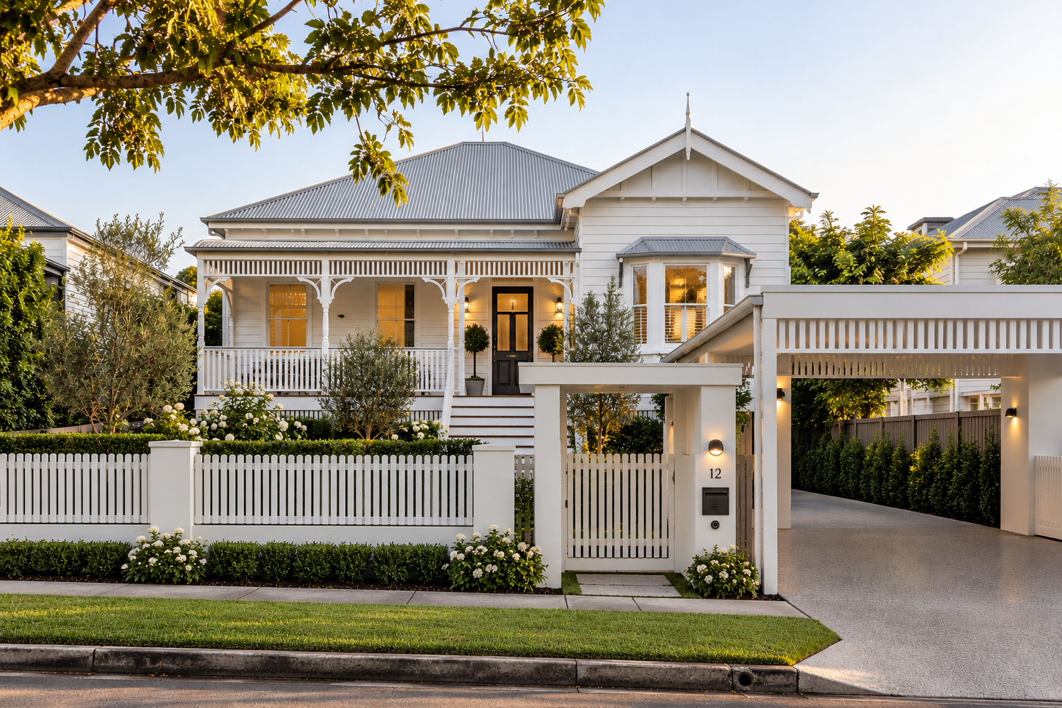 Traditional Queenslander character home in Brisbane with classic timber architecture and period detailing.