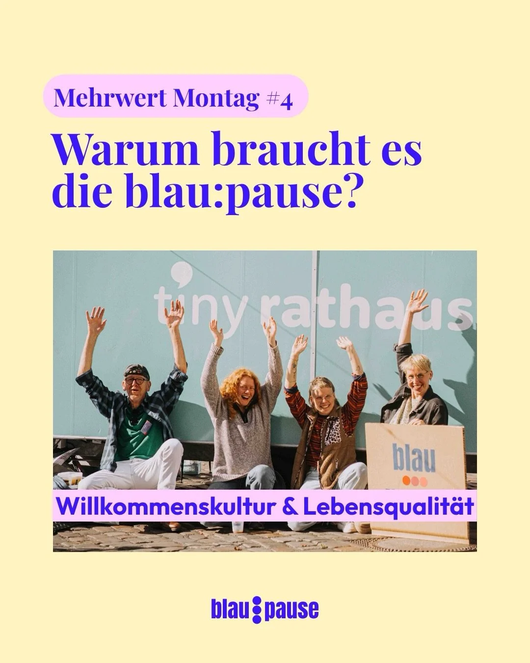 Es ist wieder Montag, Mehrwert Montag 💙!
Eine blau:pause f&uuml;r alle. Eine blau:pause f&uuml;r die Stadt Flensburg.