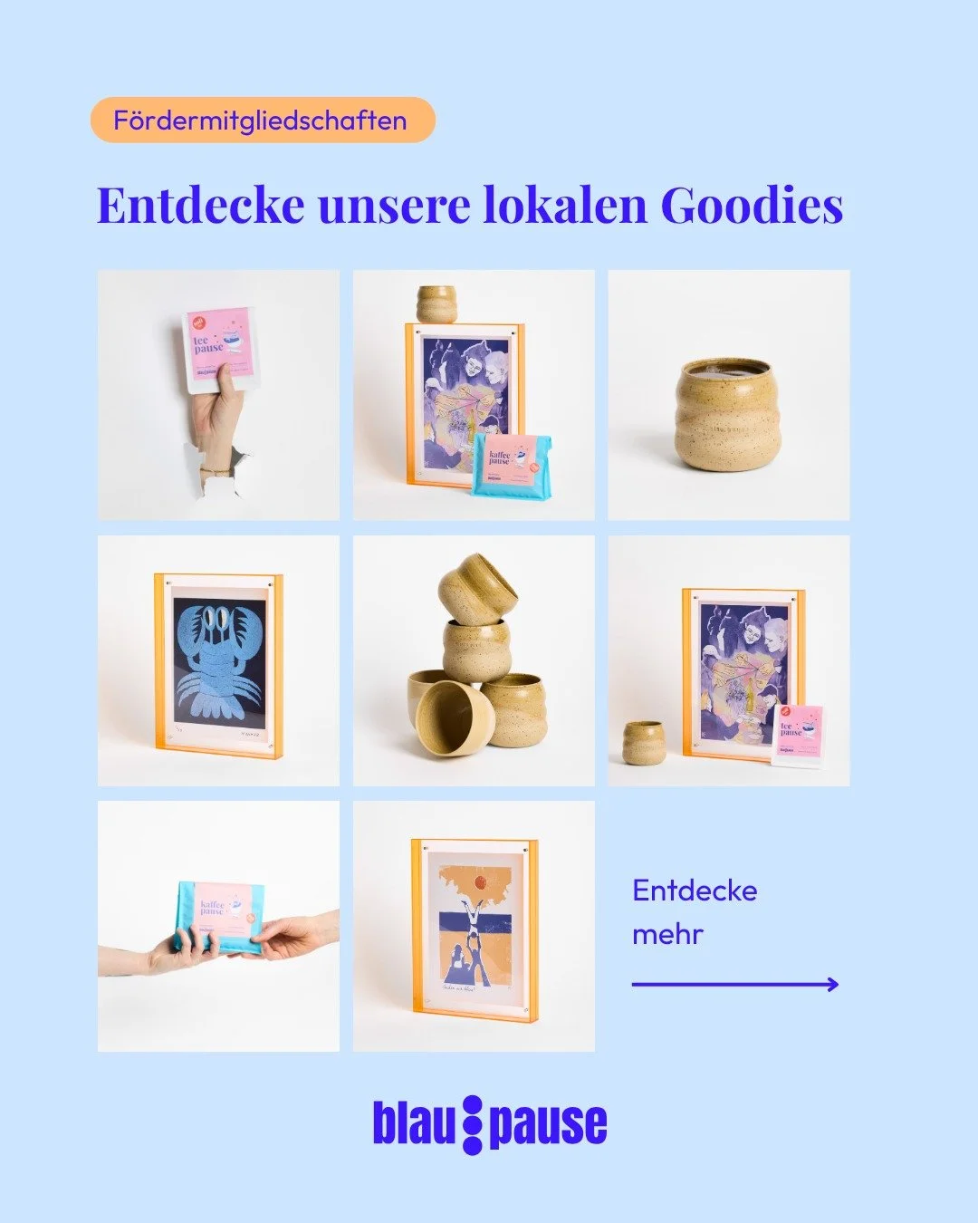 Lokale Zusammenarbeit, die man sehen (und f&uuml;hlen) kann 💙

F&uuml;r unsere F&ouml;rdermitgliedschaften haben wir uns mit tollen lokalen K&uuml;nstler*innen zusammengetan, um besondere Goodies zu gestalten. Jedes St&uuml;ck erz&auml;hlt seine eig