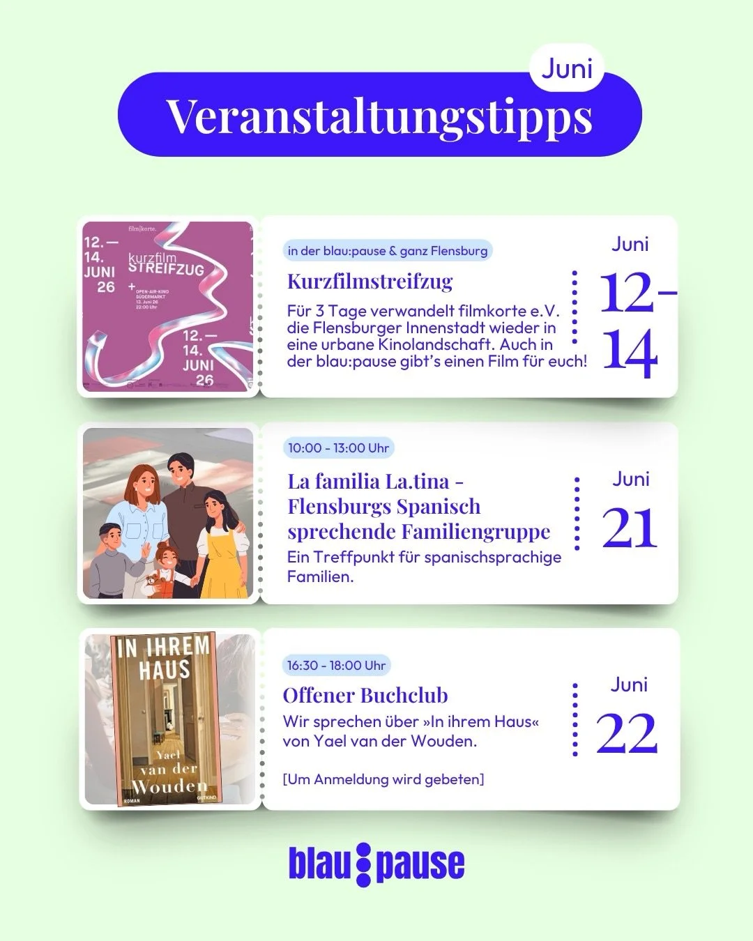 Neuer Monat, neue Eventtipps ✨

In unserem Veranstaltungskalender auf unserer Website findet ihr noch andere tolle Veranstaltungen - schaut mal rein 💙🗓️