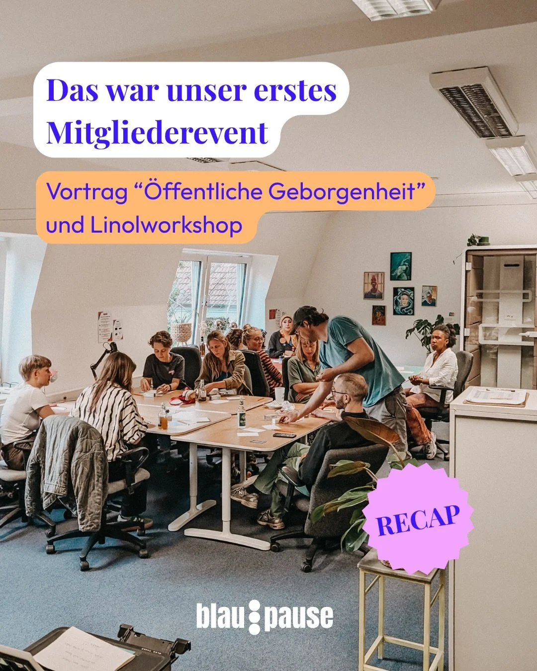 Letzte Woche fand unser erstes Mitglieder-Event statt, welches neben Vereinskrams auch zum ersten Mal inhaltlichen Input lieferte. 💡👀

Clara gab uns einen Impuls zum Thema Geborgenheit und wie man Geborgenheit auch im &Ouml;ffentlichen Raum erleben