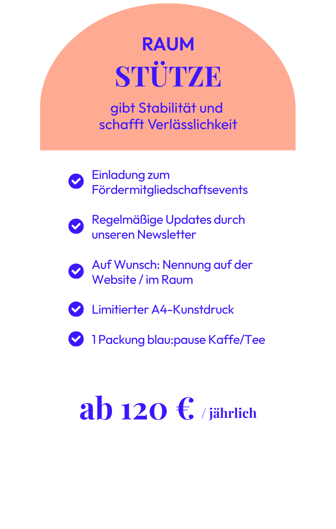 Das Bild zeigt das Fördermodell Raumstütze. Es kostet ab 120 Euro im Jahr.