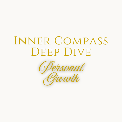 Text reading "Inner Compass Deep Dive" on a beige background.