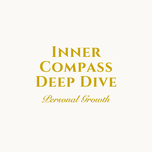 Text reading "Inner Compass Deep Dive" on a beige background.