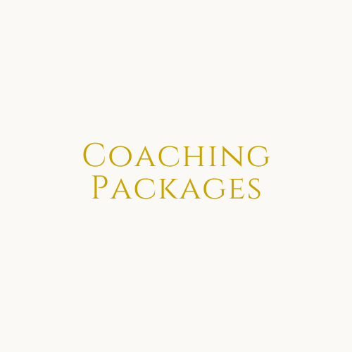 Text that reads "Coaching Packages" on a beige background.