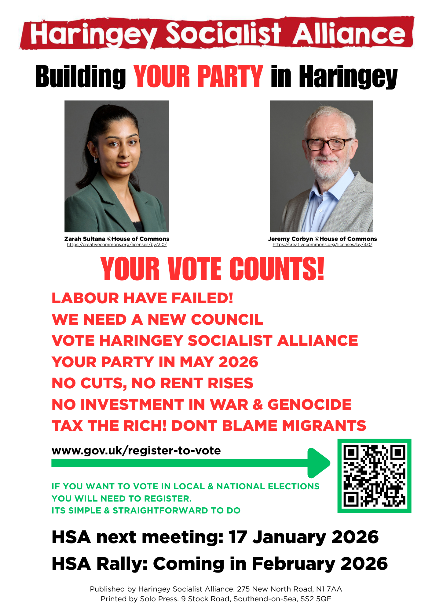 Haringey Socialist Alliance: Your Vote Counts