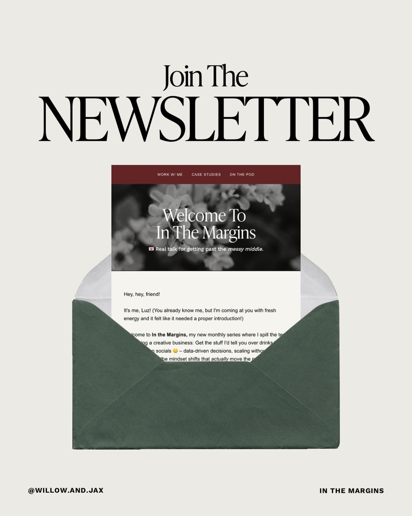 There are things I save for the newsletter.

The messy thoughts I&rsquo;m still working through. The lessons I&rsquo;m learning in real time. The behind-the-scenes moments that don&rsquo;t fit neatly into a carousel or feel too vulnerable to share pu