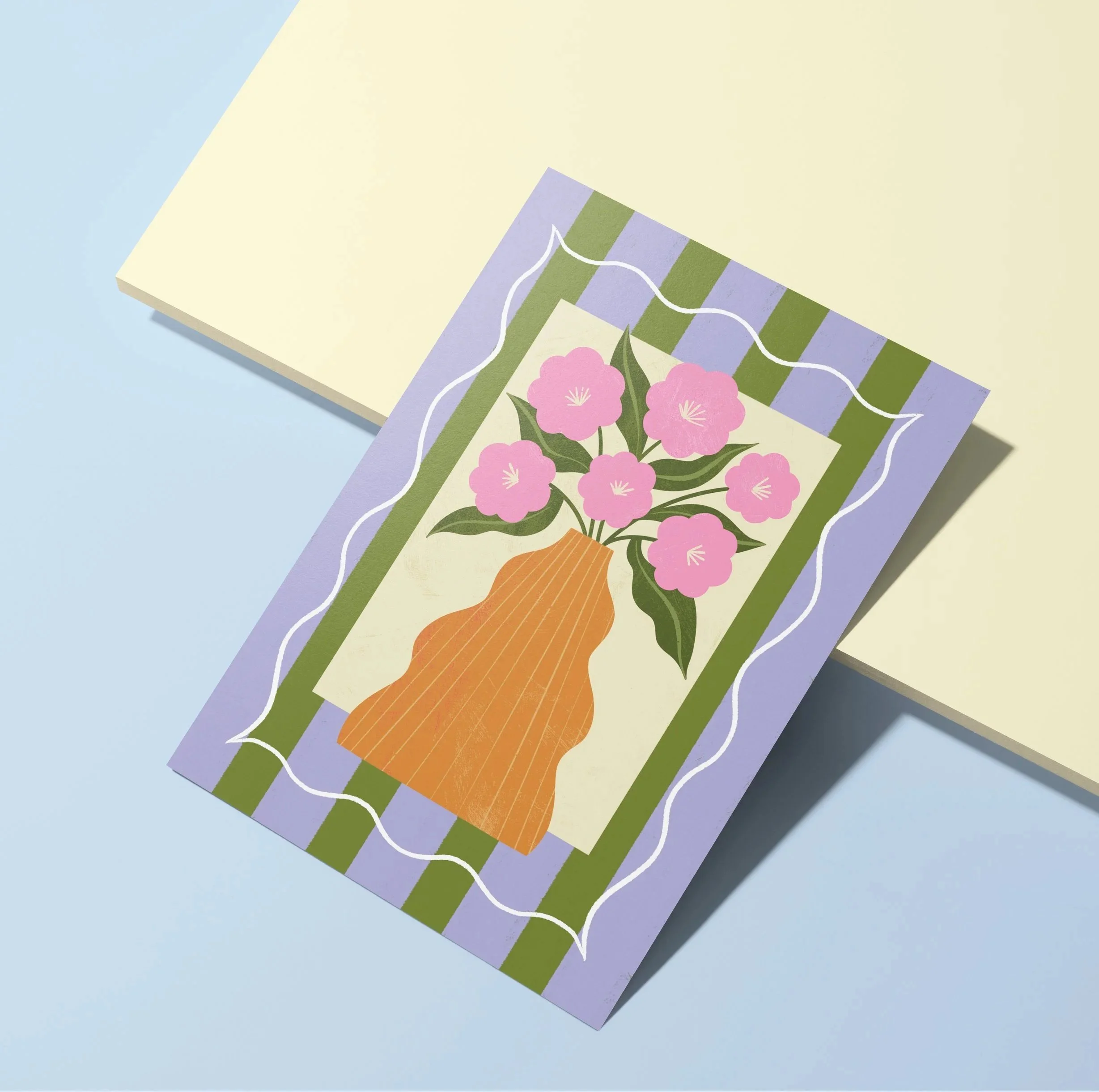 Melissa Donne Studio Floral Vase A6 Greetings Card flat