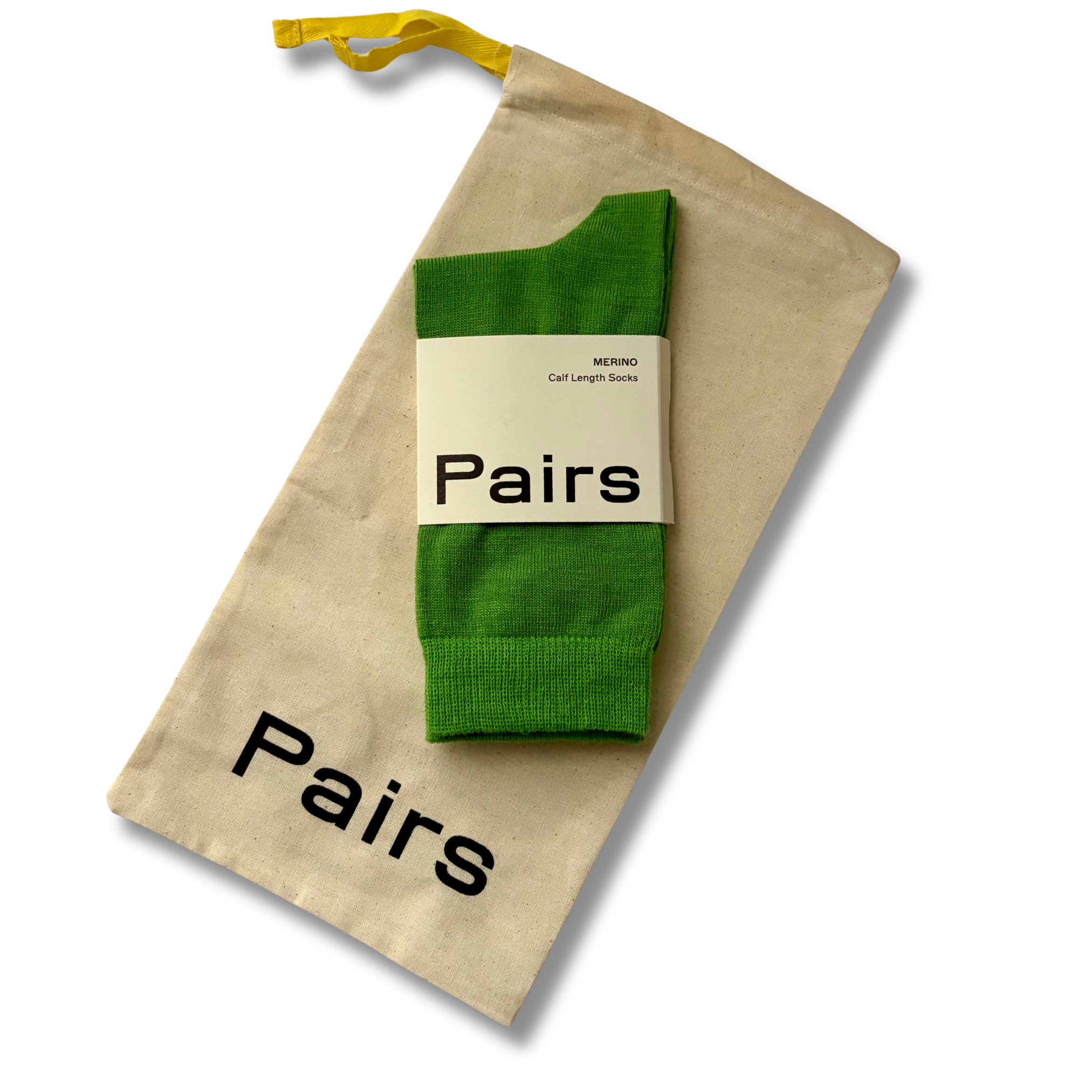 Pairs Grass Green Merino Socks with Bag