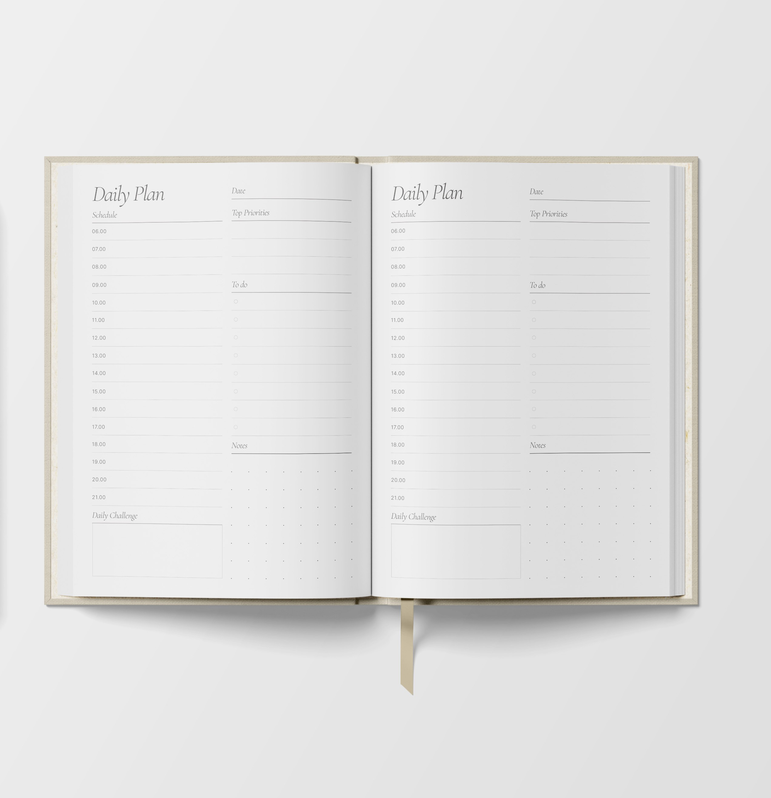 Yop & Tom Blue Mosaic Daily Planner Inside