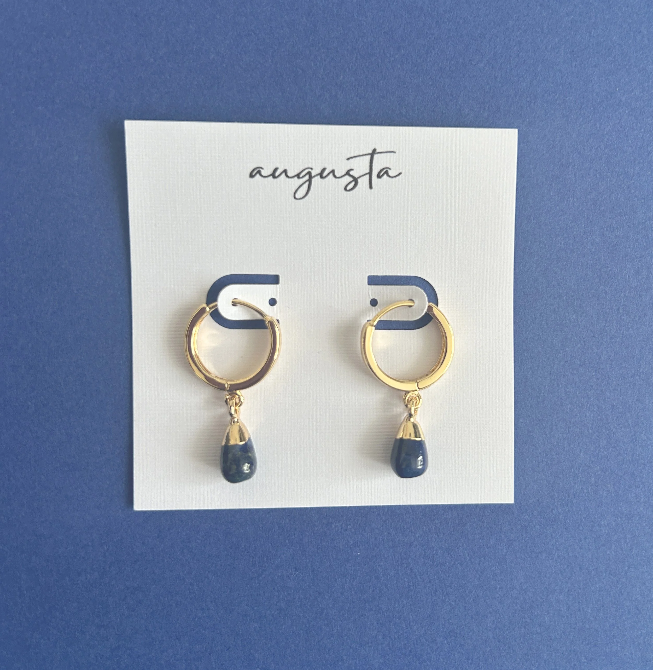 Augusta Jewellery Lapis Lazuli Gemstone Drop Earrings